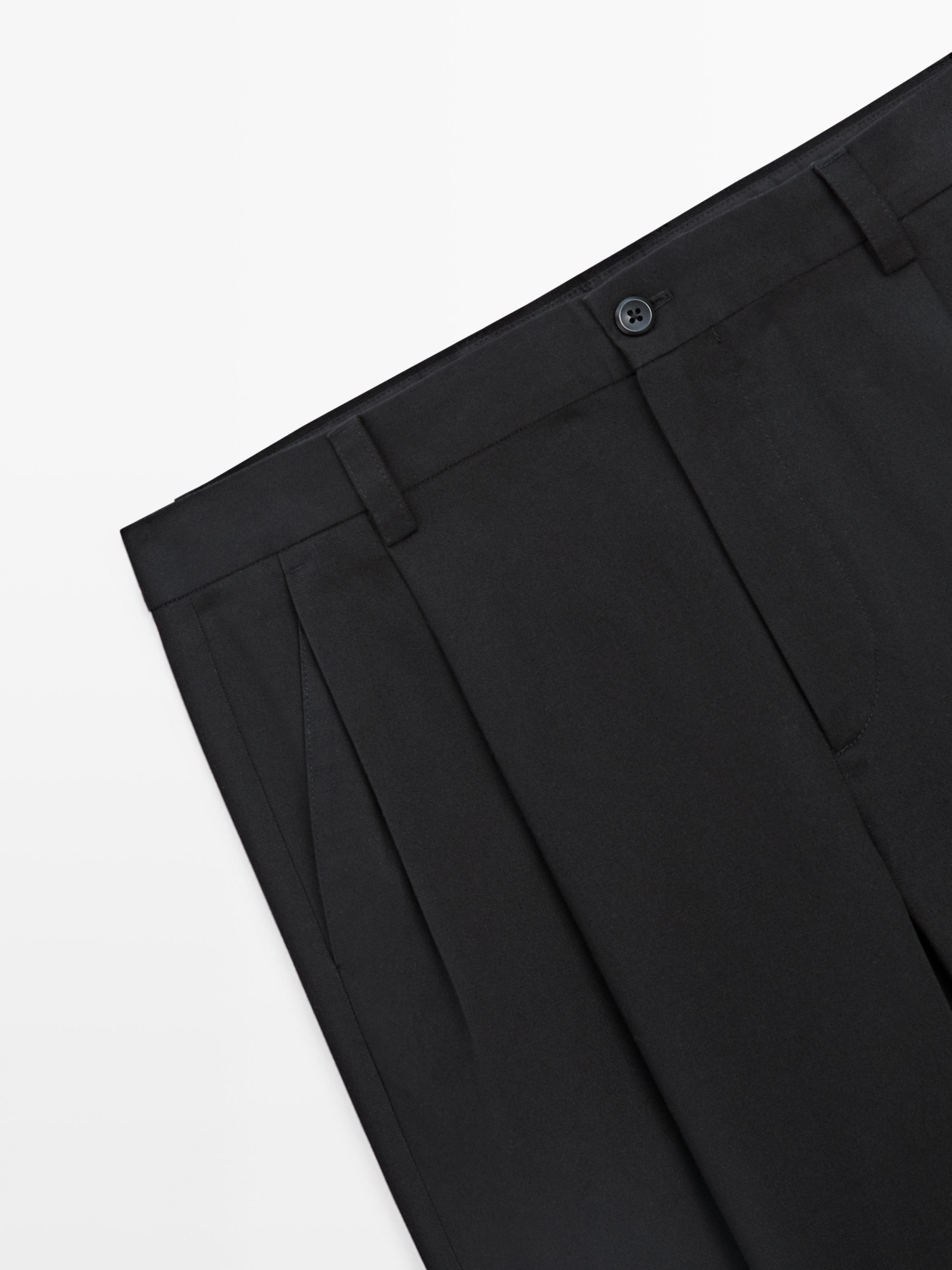 Cotton trousers with darts