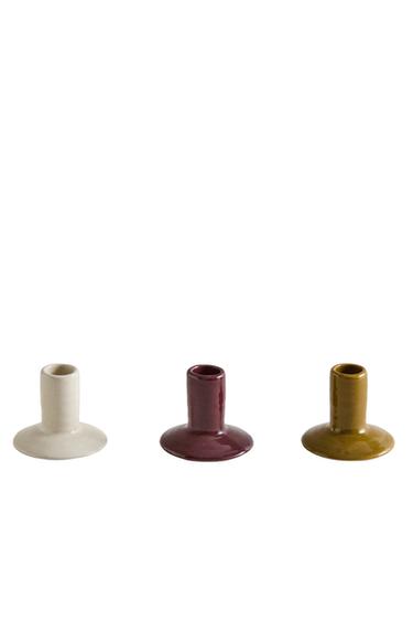 PACK DE CANDELABROS DE GRÉS (PACK DE 3) - Multicolor da Zara