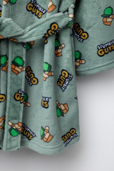 AGES 3-14 / STUMBLE GUYS ™ © SCOPELY FLEECE ROBE - Green by Zara - Image 3