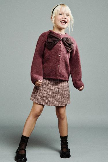 КАРДИГАН С АТЛАСНЫМ БАНТОМ — РОЗОВАТЫЙ от Zara