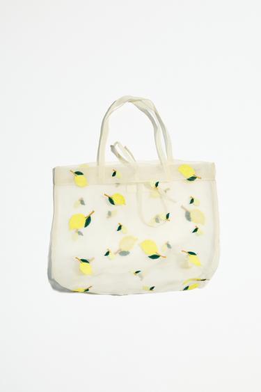 EMBROIDERED FABRIC BAG - Yellow by Zara