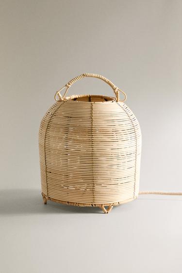 RATTAN TABLE LAMP - Light beige by Zara