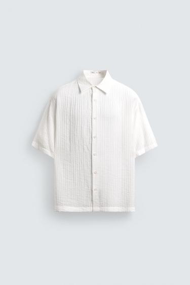 CHEMISE FLUIDE STRUCTURÉE - Blanc cassé de Zara