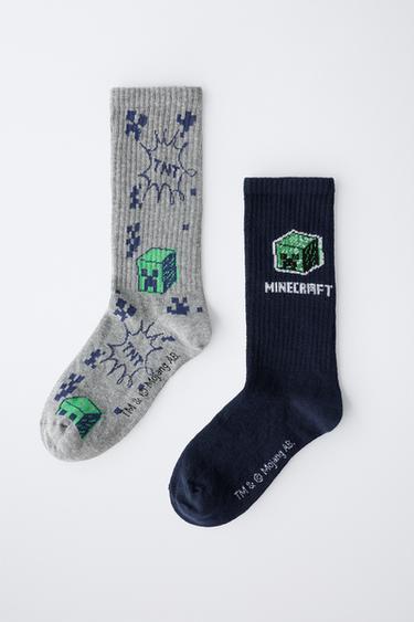 LOT DE DEUX PAIRES DE CHAUSSETTES MONTANTES MINECRAFT © MOJANG AB. ™ - Bleu de Zara - Image 3
