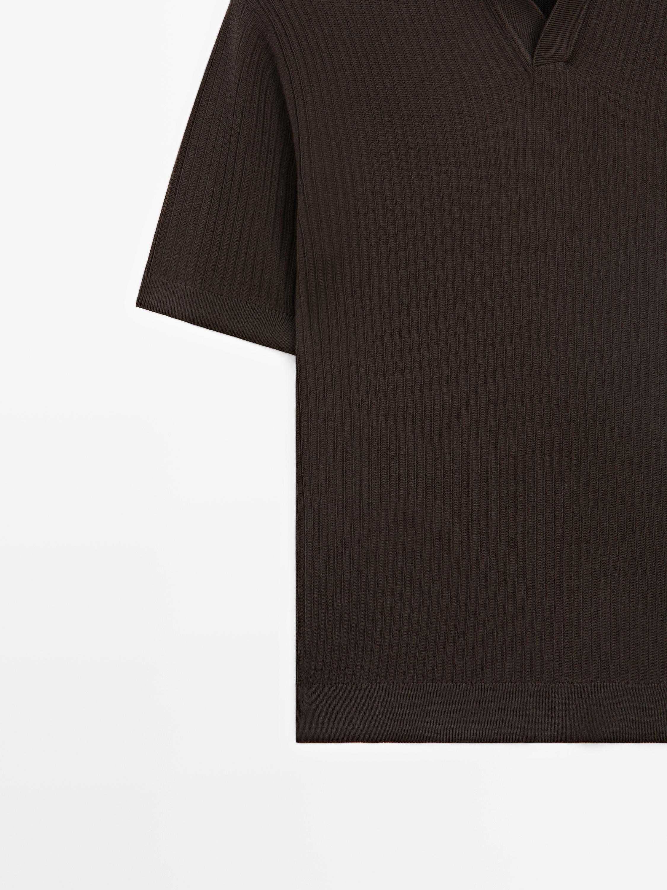 Regular fit cotton knit polo shirt