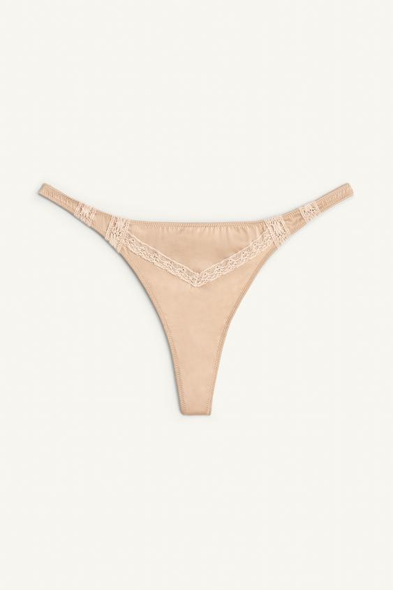 SILK LACE THONG from Zara - $45.90