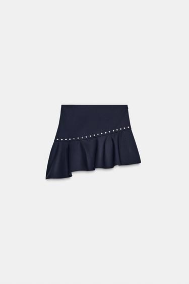 FALDA ASIMÉTRICA VOLANTE TACHAS - Marino de Zara