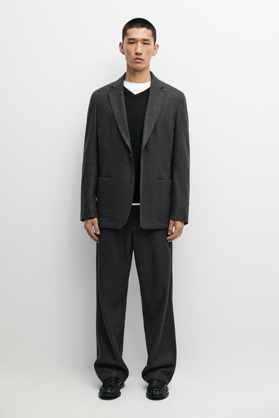 Pantalon 100 % laine total look - Gris de Zara - Image 0