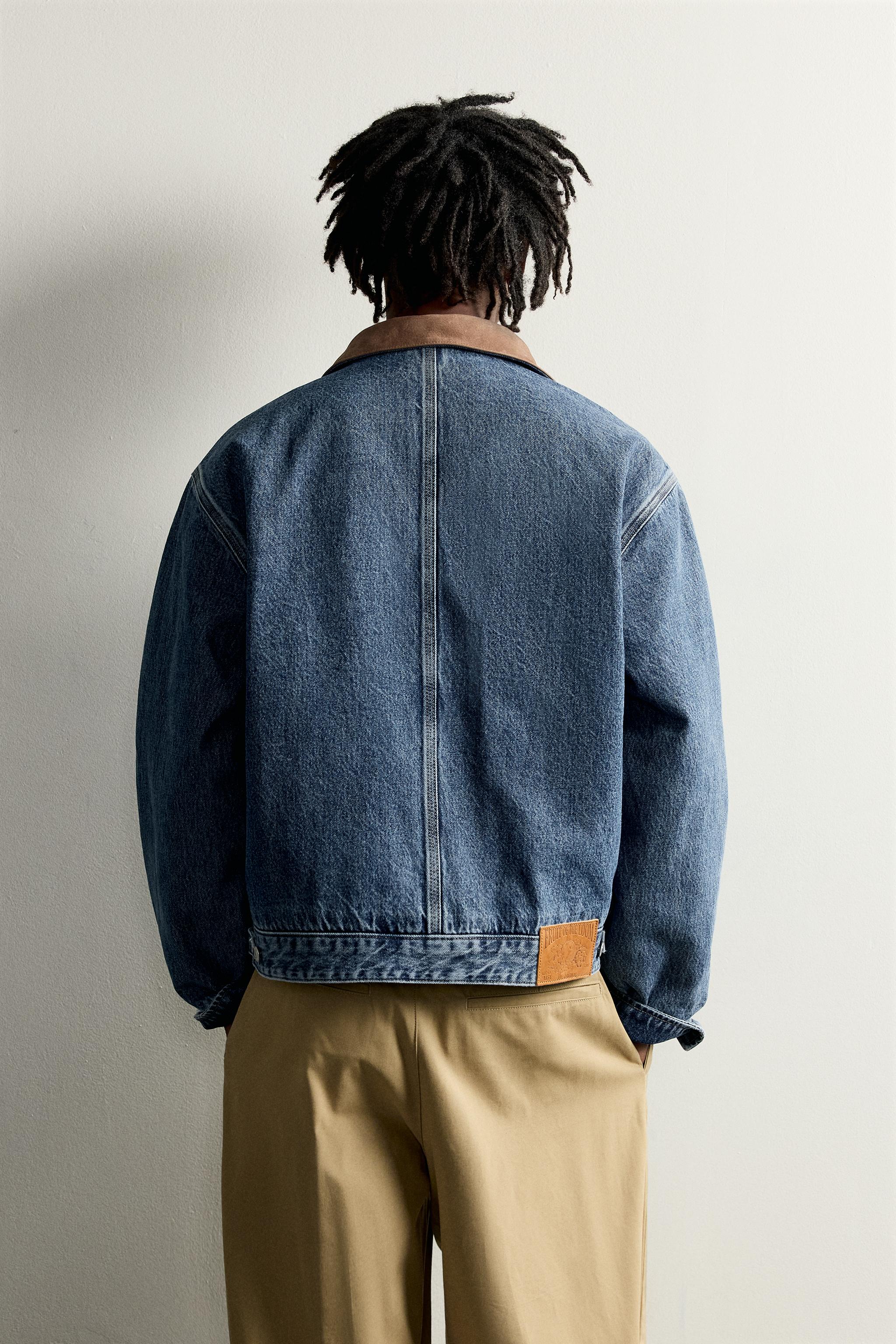 VESTE EN JEAN AVEC PIÈCE CONTRASTE FRUIT OF THE LOOM™