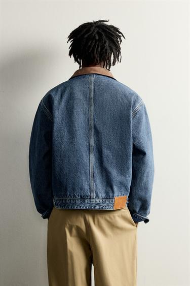 FRUIT OF THE LOOM™ CONTRAST DENIM JACKET — Mid-blue 2