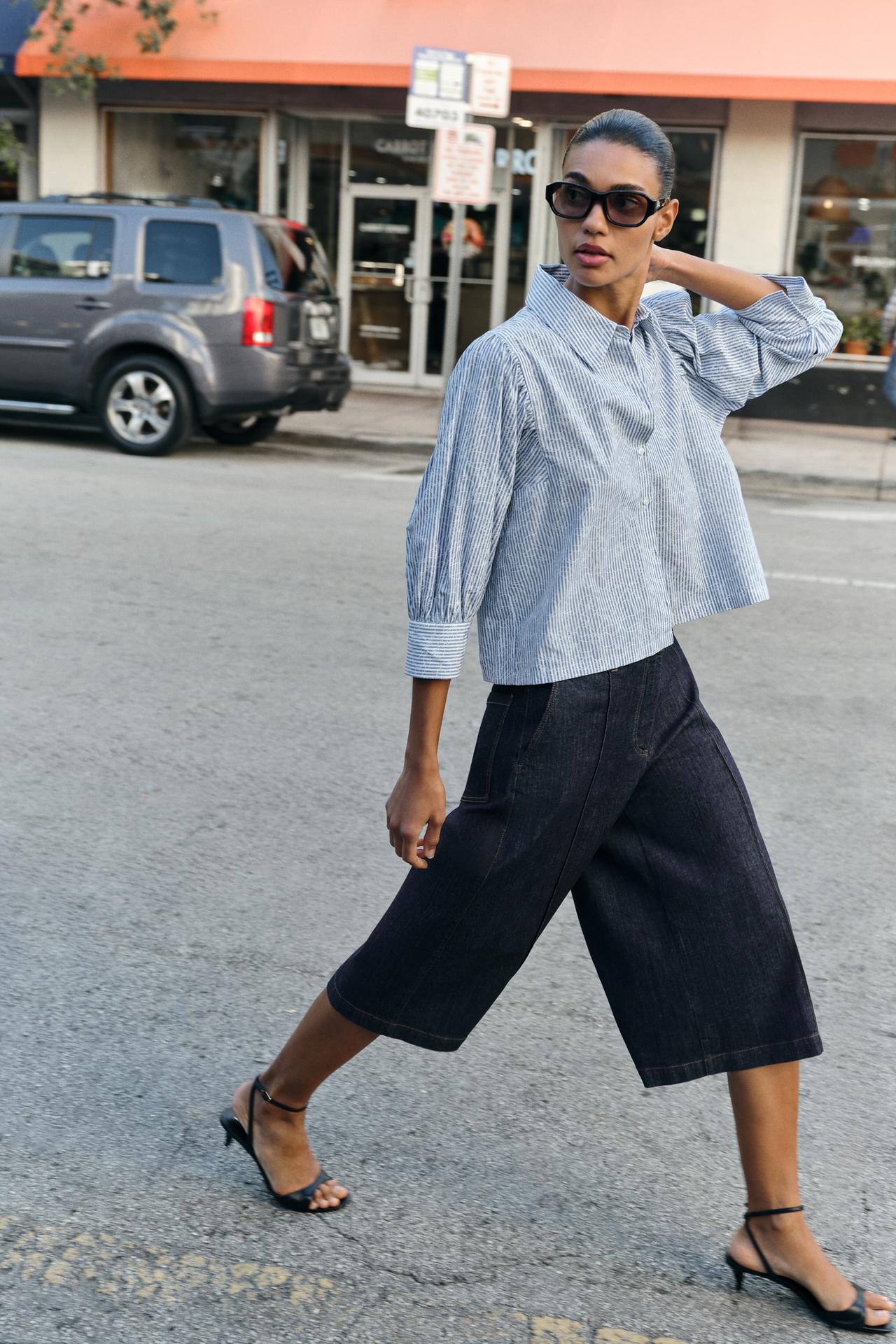 ZARA Z1975 LONG DENIM SHORTS