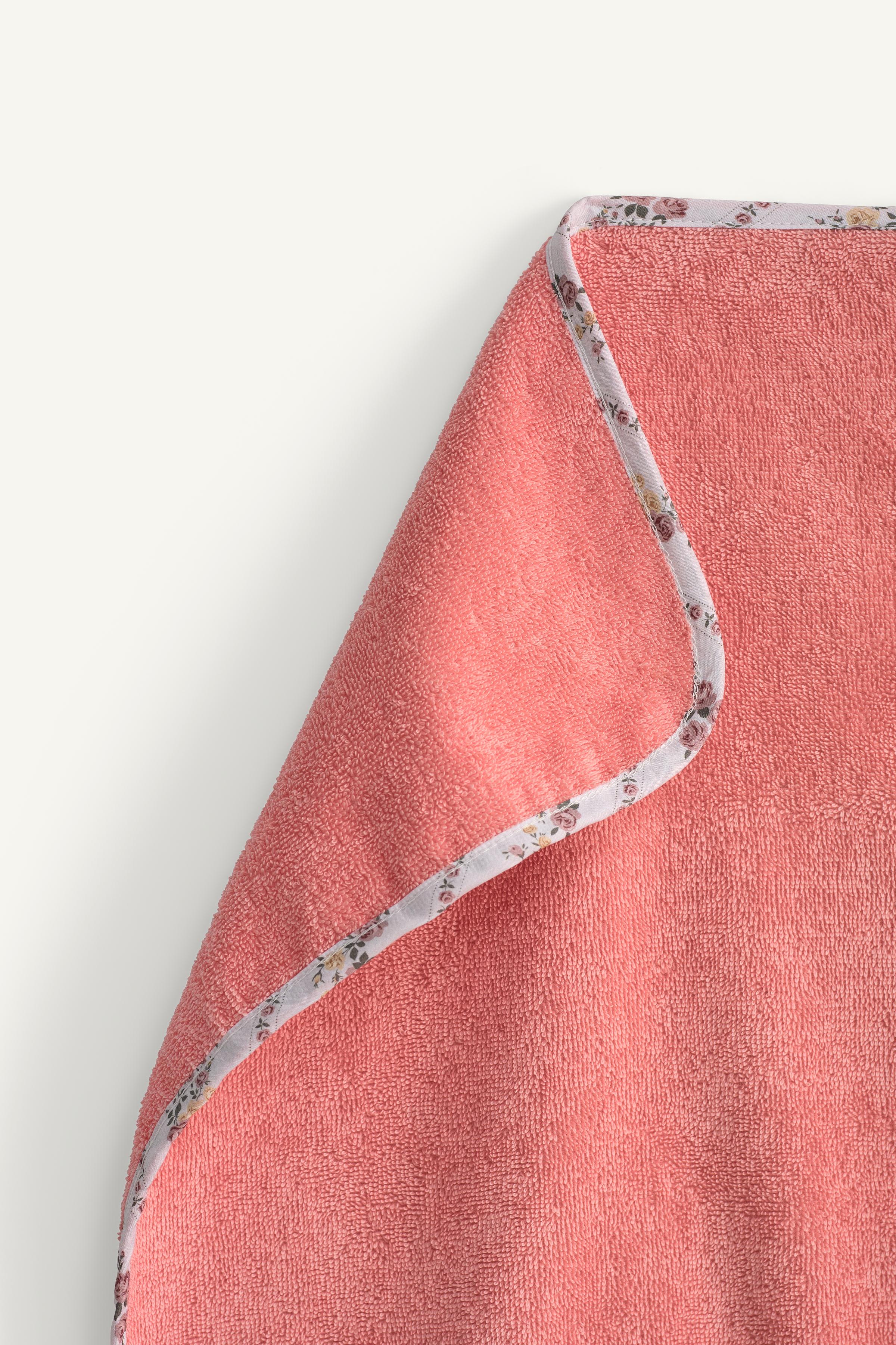 LIMITED EDITION STRIPED TOWEL PONCHO WITH CONTRASTING TRIM