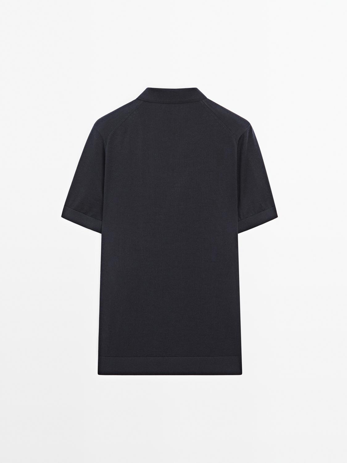 Polo en maille à col zippé