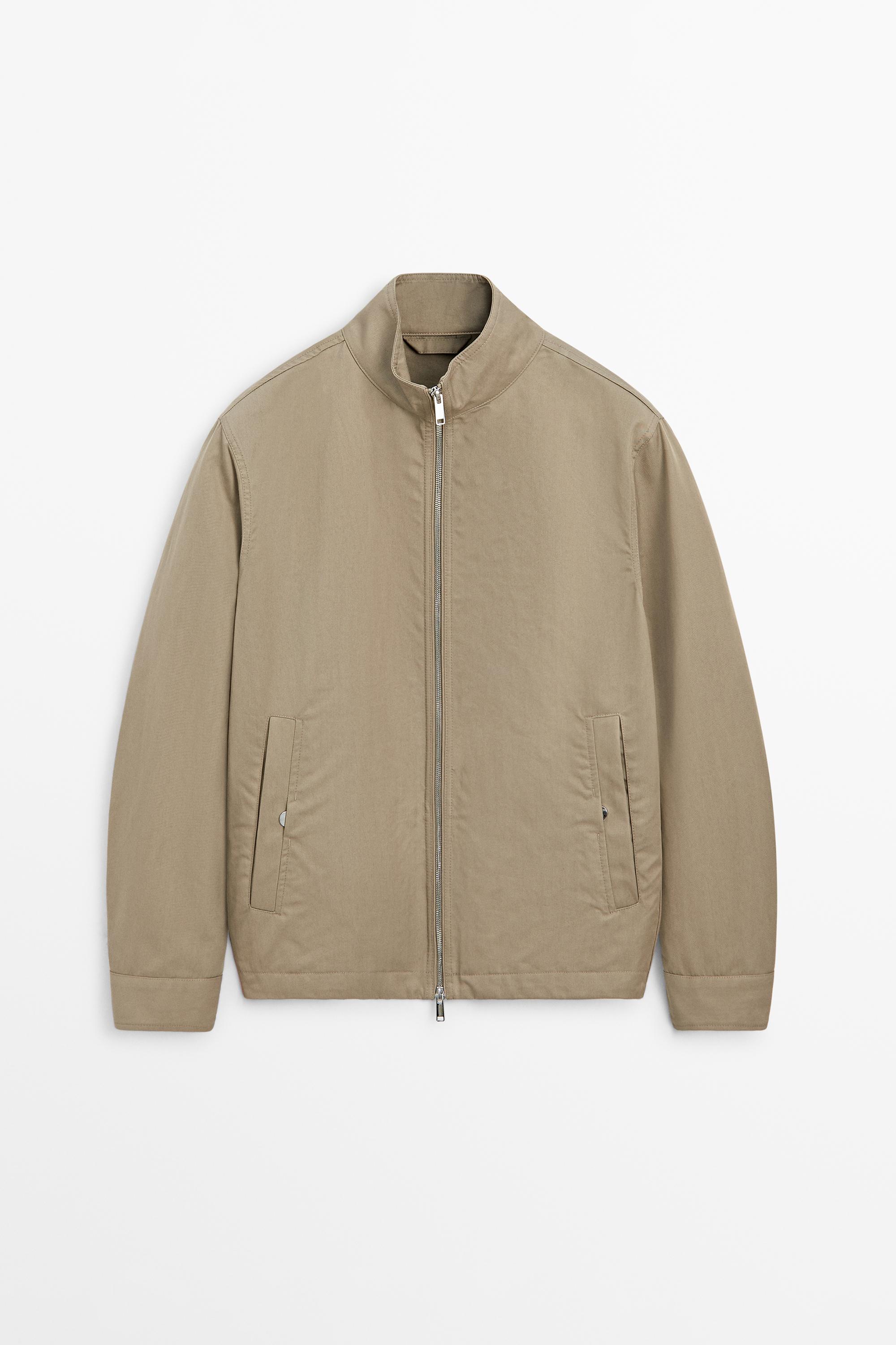 Short jacket with pocket details — taupe brown