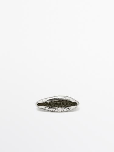 Zara Irregular rhinestone ring - Silver