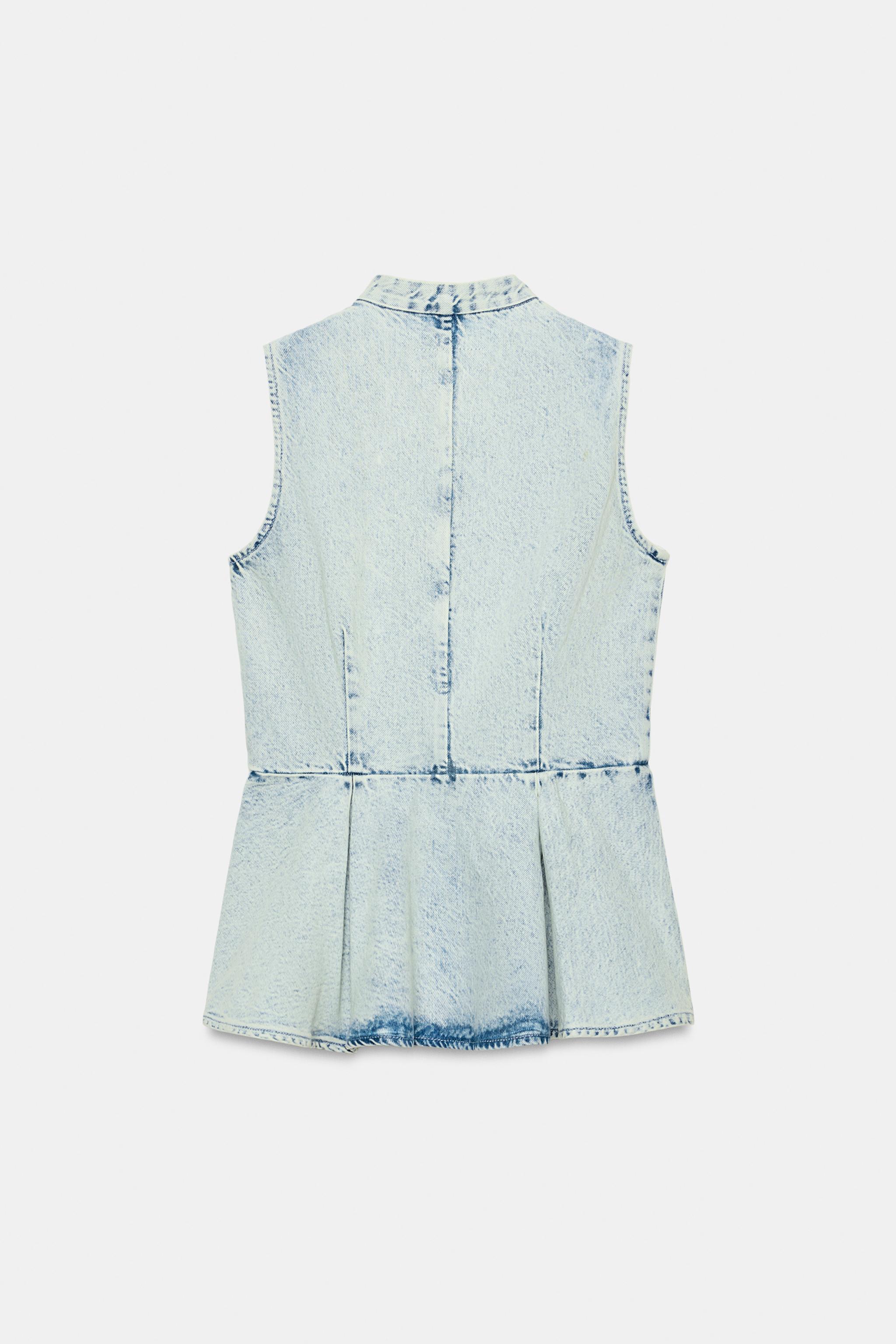 ZW COLLECTION DENIM FROG FASTENING VEST