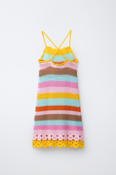 CROCHET KNIT DRESS - Multicoloured by Zara - Image 1
