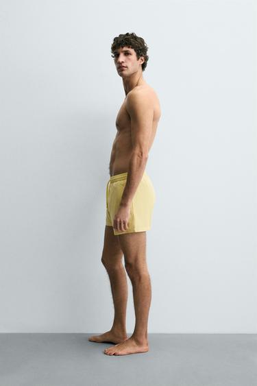 SOFT SHORT SWIMMING TRUNKS - Yellow by Zara - Image 3