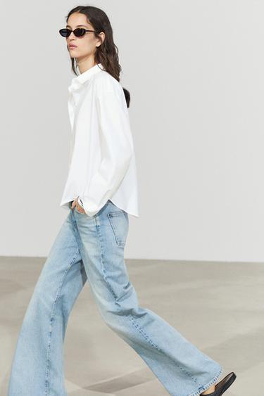 100% cotton poplin shirt with back detail — White 1