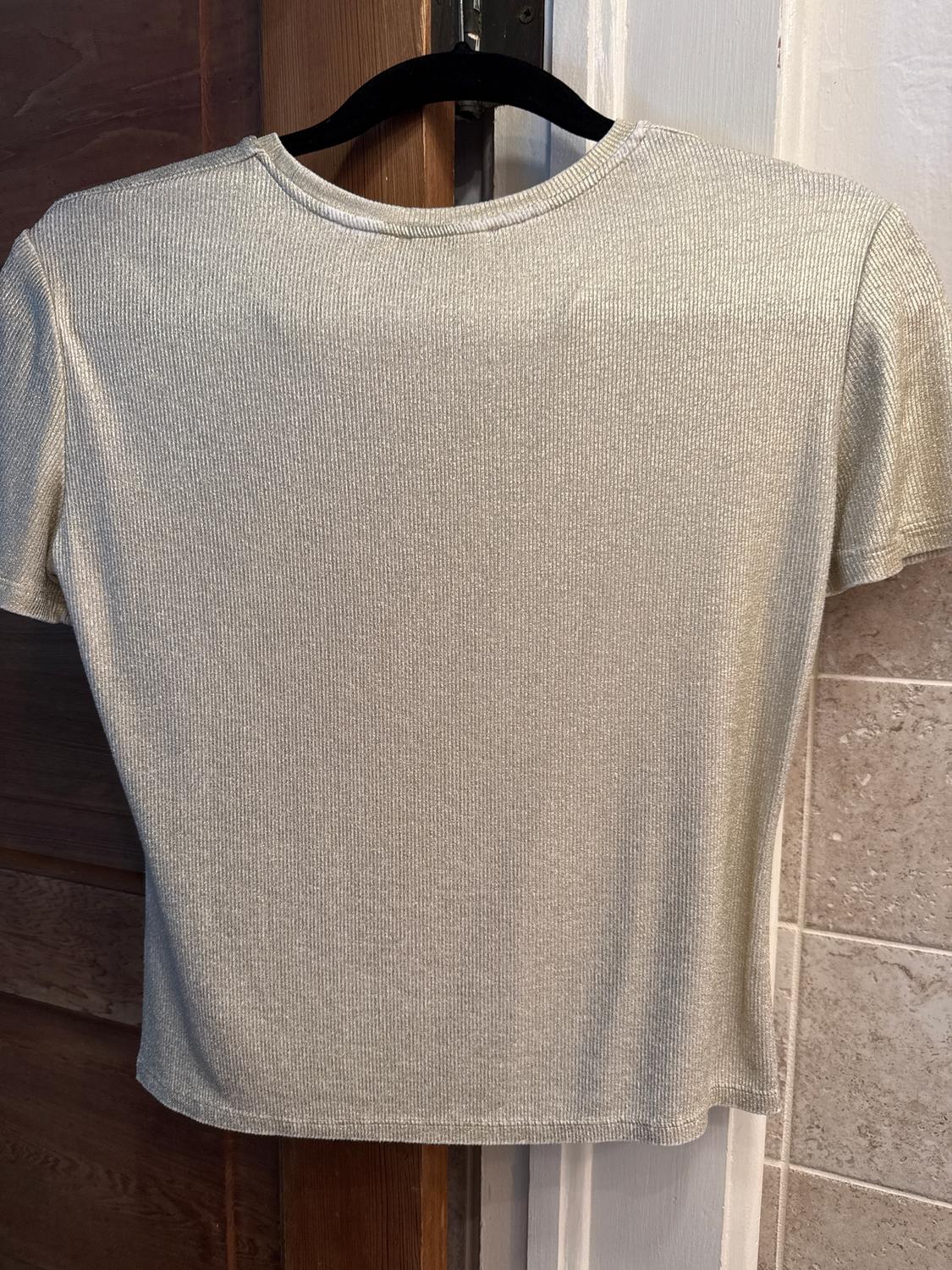 GOLD METALLIC CREWNECK TOP - Image 4