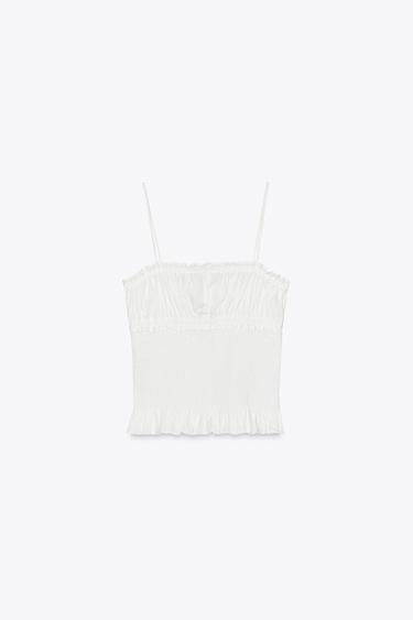 TIE-UP POPLIN TOP - White by Zara