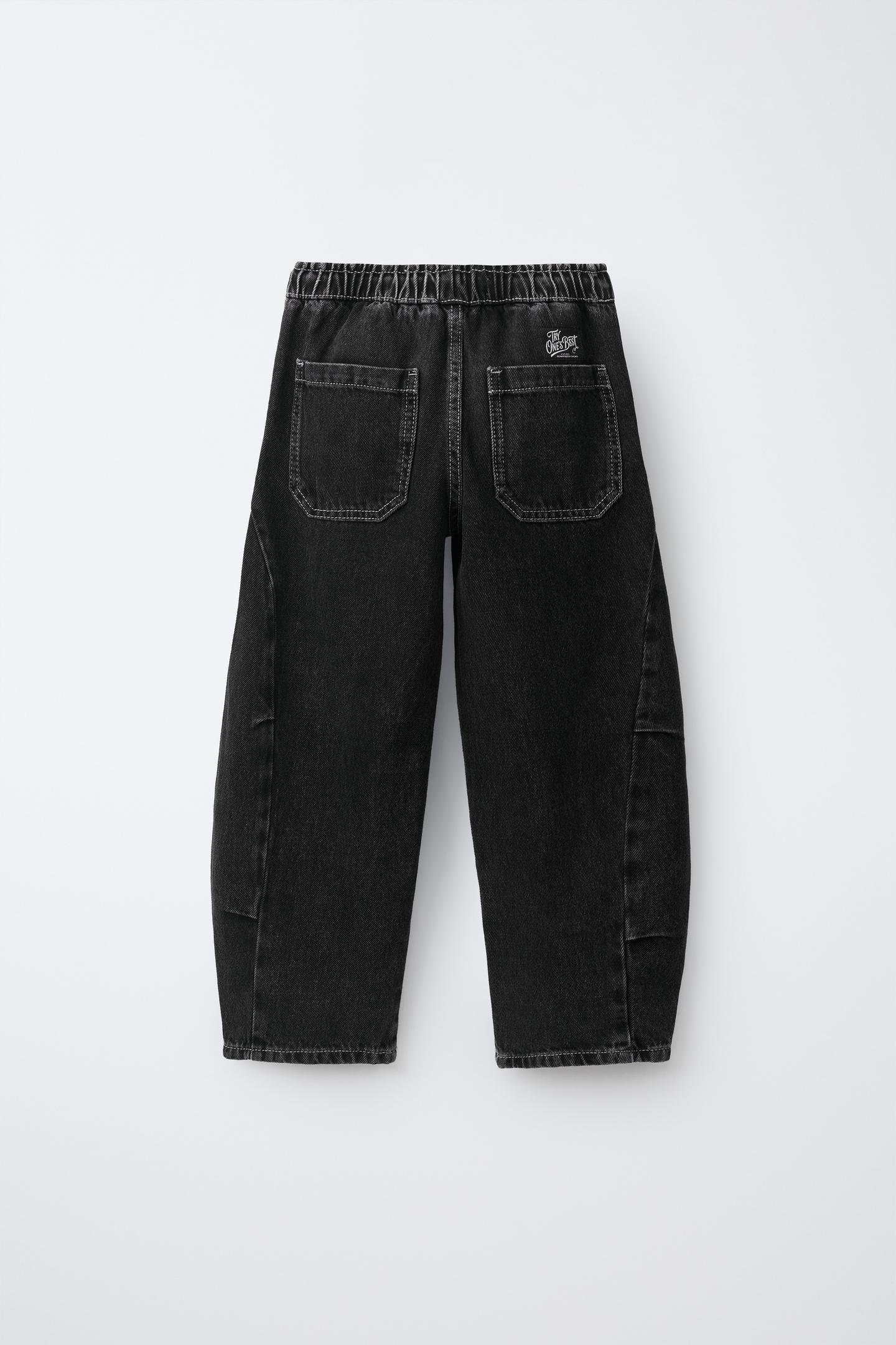 Детские джинсы Zara Seamed Barrel, цвет: Чёрный — фото 2