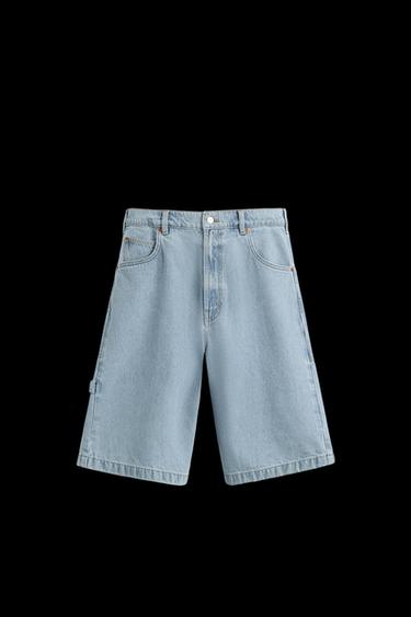 OVERSIZED FIT DENIM BERMUDA SHORTS - Light blue by Zara - Image 0