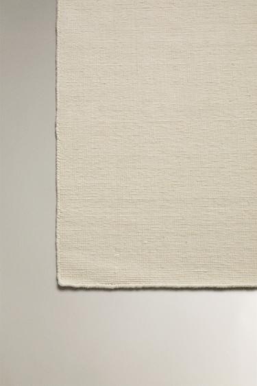 SMALL WOOL RUG WITH WAVY LINES - Ecru by Zara - Image 1