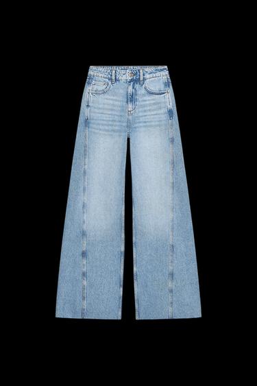 JEANS Z1975 WIDE LEG MITTELHOHER BUND SEITLICHE NÄHTE - Mittelblau von Zara - Bild 0