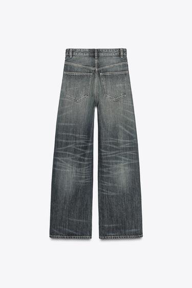 TRF EXTRA WIDE-LEG HIGH-WAIST JEANS - Navy blue by Zara - Image 7