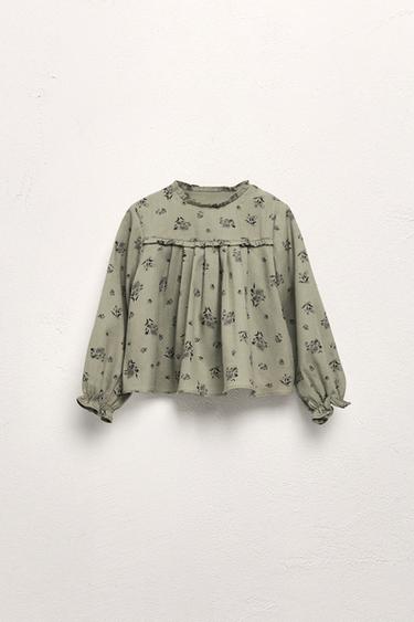 LIMITED EDITION FLORAL BLOUSE WITH SMALL RUFFLES - Printed by Zara