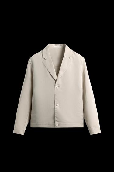 Zara RELAXED FIT OVERSHIRT - Beige - Image 0