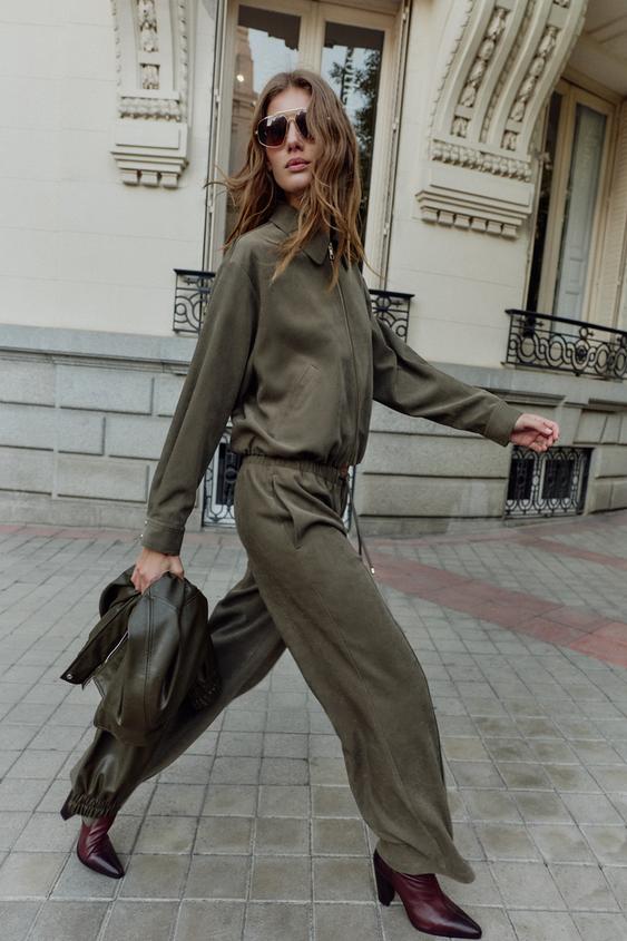 BOMBER JACKET AND TROUSER SET - Ecru by Zara - Image 0