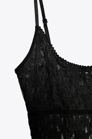 ROBE LONGUE EN DENTELLE - Noir de Zara - Image 7
