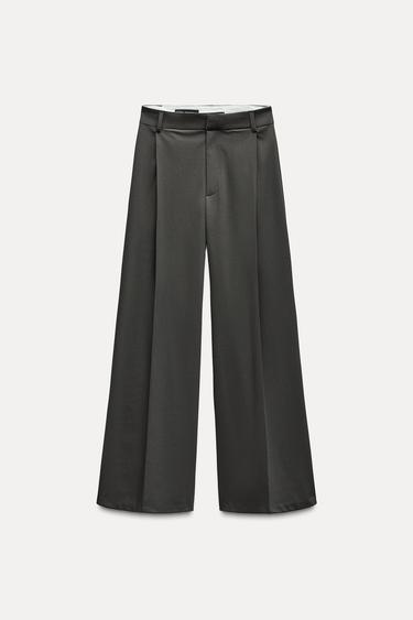 PANTALÓN PLIEGUES - Azul / Gris de Zara