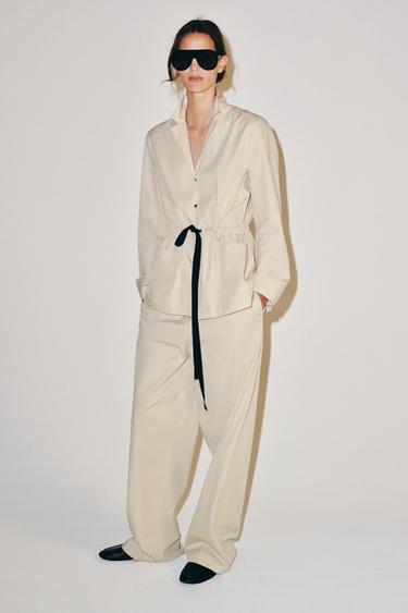 ZW COLLECTION STRAIGHT-LEG TROUSERS - Mid-ecru by Zara