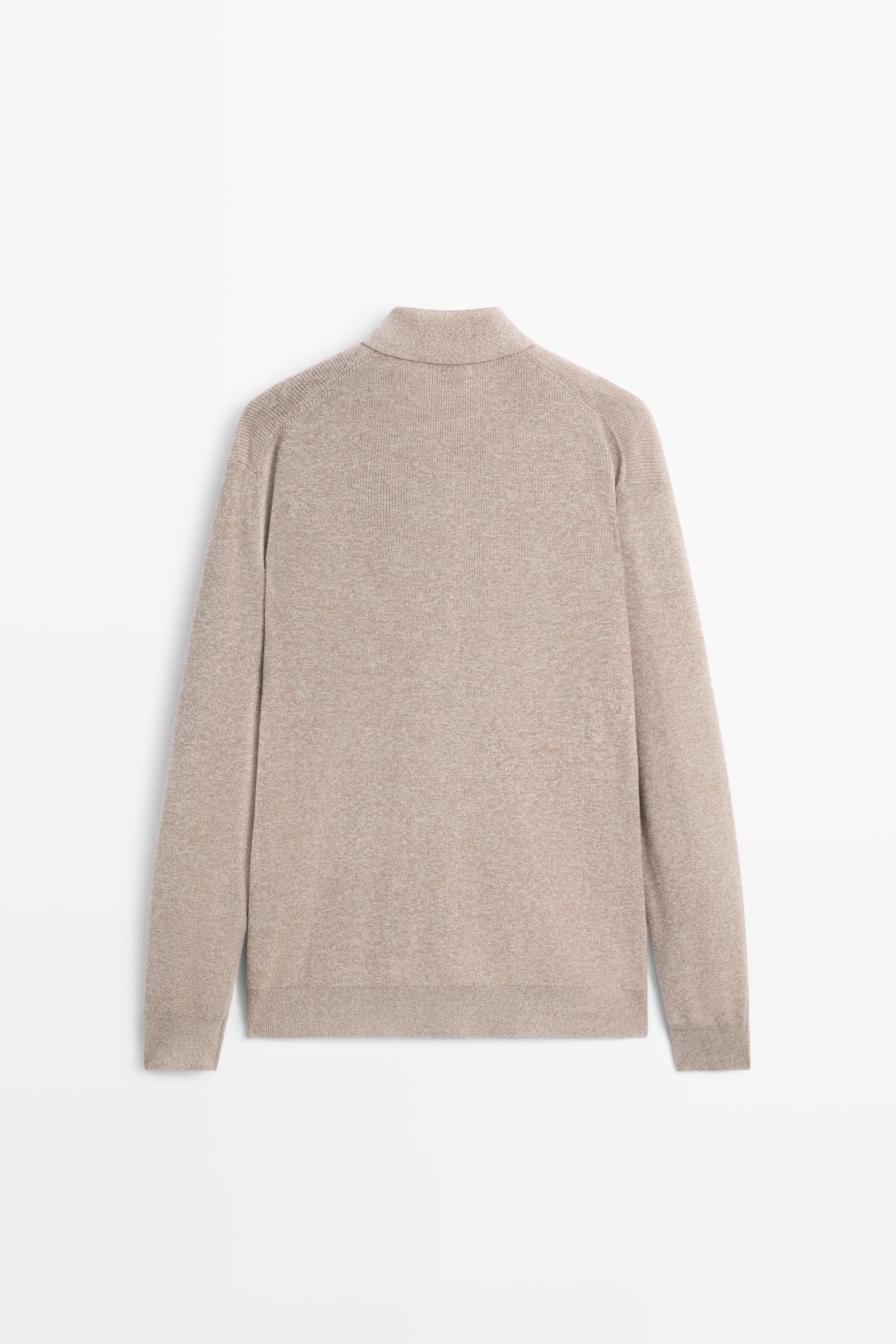 Pull polo en maille moulinée 100 % coton