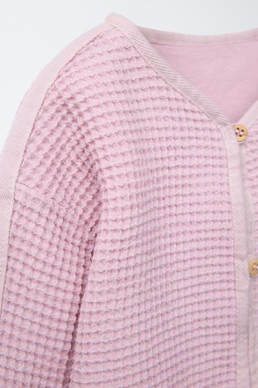 CHAQUETA WAFFLE BOTONES - Rosa / Malva de Zara