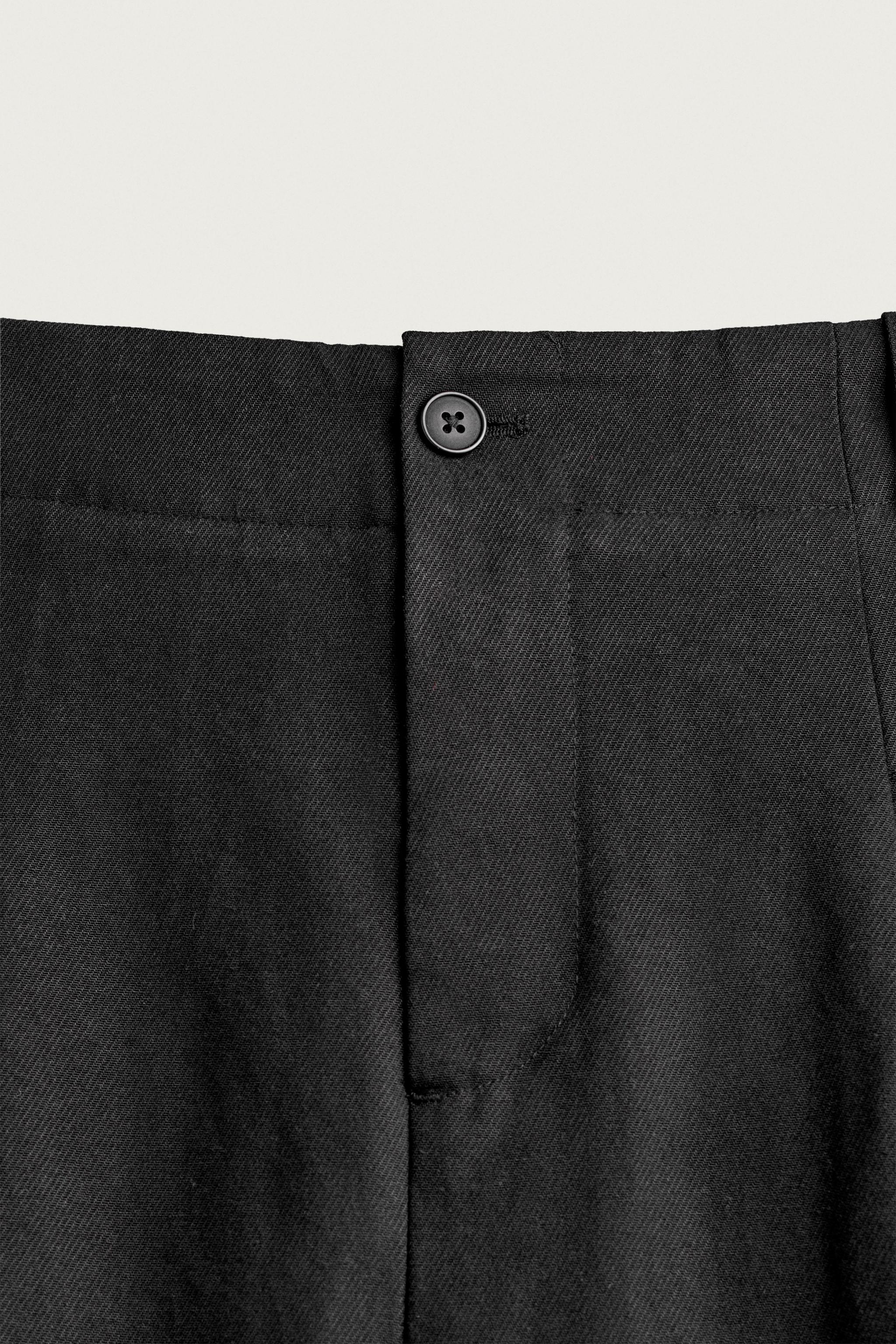 LYOCELL-COTTON PLEATED PANTS