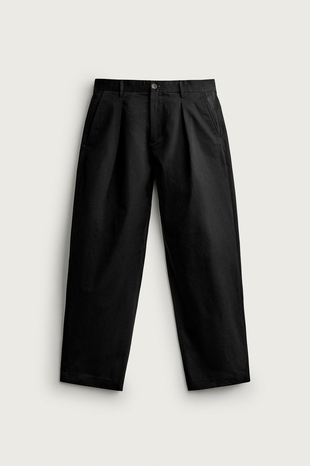 PLEATED REGULAR FIT CHINO TROUSERS