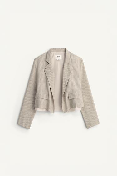 LIMITED EDITION STRIPED LINEN BLEND BLAZER - striped by Zara