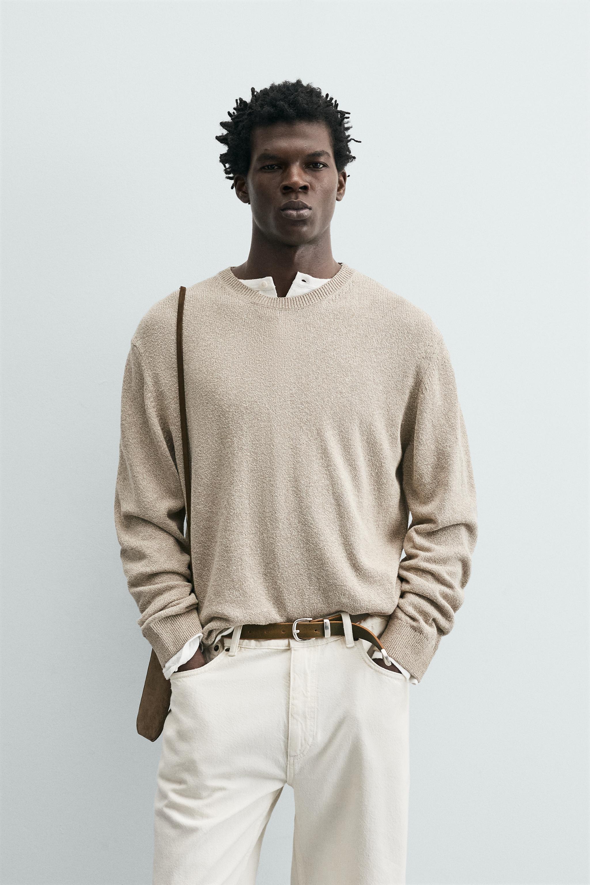 ツイストヤーンコットンブレンドセーター - サンド/マール | ZARA