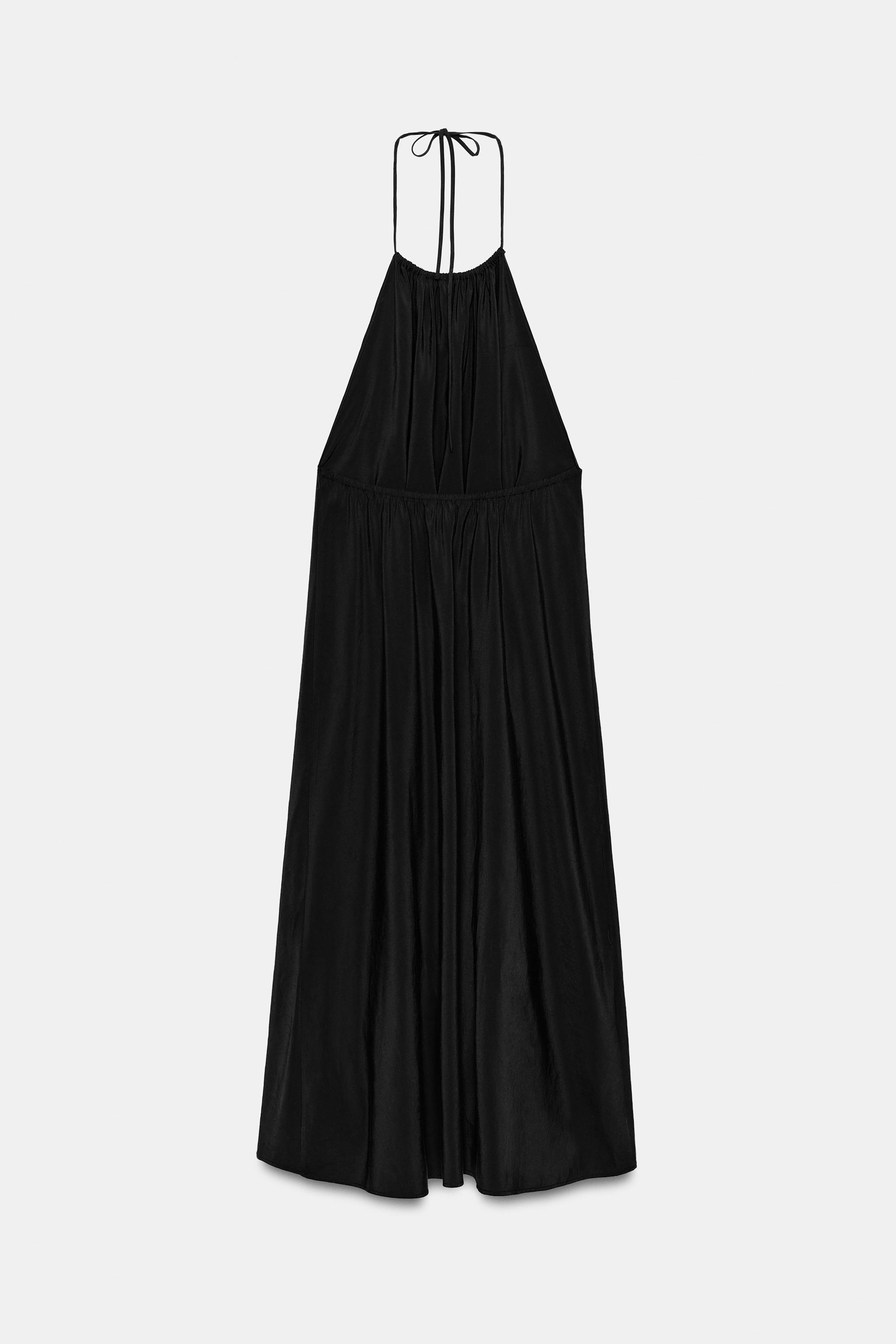 Женские платья Zara FLOWY HALTER DRESS — фото 8