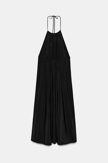 ROBE FLUIDE À ENCOLURE AMÉRICAINE - Noir de Zara - Image 7