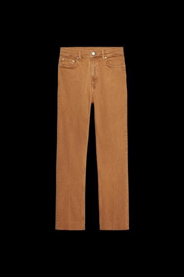 ZW COLLECTION HIGH-WAIST BOOTCUT CROPPED JEANS - Caramel by Zara - Image 0