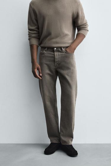 Zara STRAIGHT FIT JEANS - taupe brown