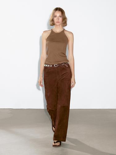Zara 100% cotton halter top - Mink marl