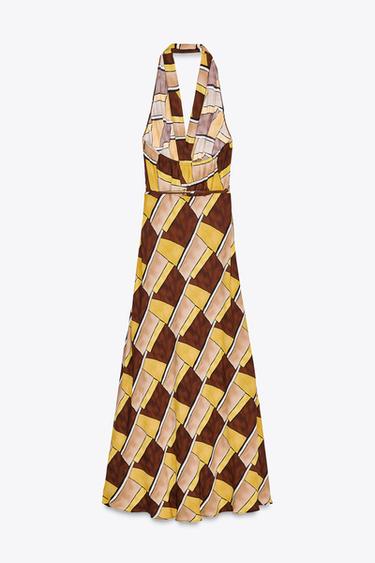 ROBE À ENCOLURE AMÉRICAINE ET IMPRIMÉ COLLECTION ZW - Jaune de Zara - Image 5