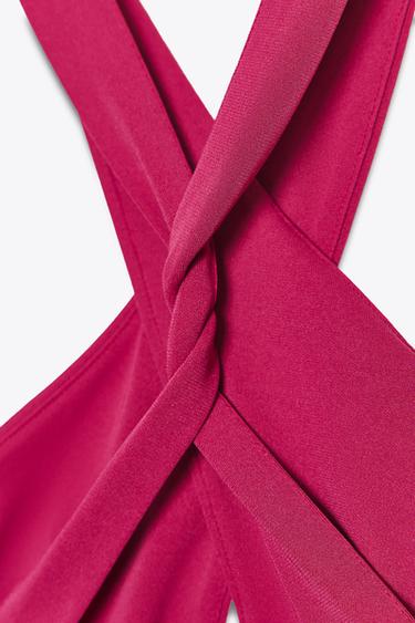 ROBE FLUIDE CROISÉE - Framboise de Zara - Image 7