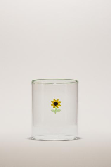 SUNFLOWER BOROSILICATE TUMBLER - Yellow by Zara